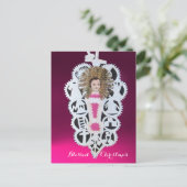 Kind Jezus, Antiek kerstpapier Feestdagenkaart (Staand voorkant)