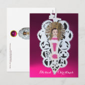 Kind Jezus, Antiek kerstpapier Feestdagenkaart (Voorkant / Achterkant)