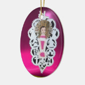 Kind Jezus, Antiek kerstpapier Keramisch Ornament (Links)