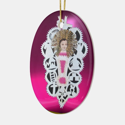 Kind Jezus, Antiek kerstpapier Keramisch Ornament (Links)