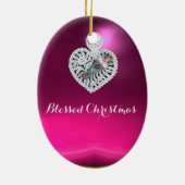 Kind Jezus, Antiek kerstpapier Keramisch Ornament (Achterkant)