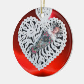 Kind Jezus, Antiek kerstpapier Keramisch Ornament (Links)