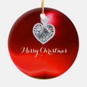 Kind Jezus, Antiek kerstpapier Keramisch Ornament (Achterkant)