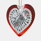 Kind Jezus, Antiek kerstpapier Keramisch Ornament (Links)