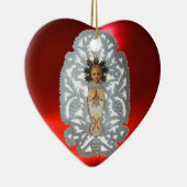 Kind Jezus, Antiek kerstpapier Keramisch Ornament (Rechts)