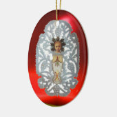 Kind Jezus, Antiek kerstpapier Keramisch Ornament (Links)