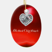 Kind Jezus, Antiek kerstpapier Keramisch Ornament (Achterkant)