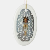 Kind Jezus, Antiek kerstpapier Keramisch Ornament (Rechts)