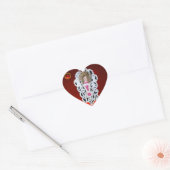 Kind Jezus, Antiek kerstpapier met ruby Hart Sticker (Envelop)