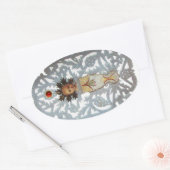 Kind Jezus, Antiek kerstpapier met ruby Ovale Sticker (Envelop)