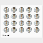 Kind Jezus, Antiek kerstpapier met ruby Ronde Sticker (Vel)