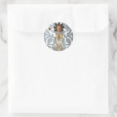 Kind Jezus, Antiek kerstpapier met ruby Ronde Sticker (Tas)