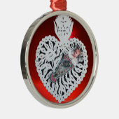 Kind Jezus, Antiek kerstpapier Metalen Ornament (Rechts)