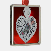 Kind Jezus, Antiek kerstpapier Metalen Ornament (Rechts)