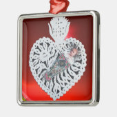 Kind Jezus, Antiek kerstpapier Metalen Ornament (Links)