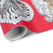 Kind Jezus, Antiek kerstpapier, rood Cadeaupapier (Rol Hoek)