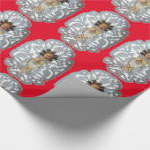 Kind Jezus, Antiek kerstpapier, rood Cadeaupapier (Hoek)