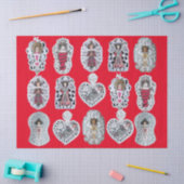 Kind Jezus, Antiek kerstpapier, rood Tissuepapier (Craft)