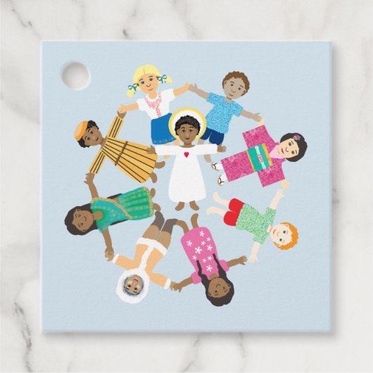 Kind Jezus en kinderen Bedankjes Labels (Voorkant)