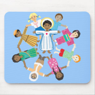 Kind Jezus met kinderen uit alle landen Muismat