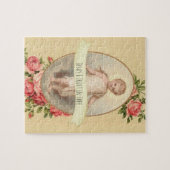 Kind Jezus Religieus met  Roze & Rode Roos Legpuzzel (Horizontaal)