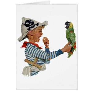  kind, jongen die pirate Parrot Bird speelt