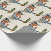 kind, jongen die pirate Parrot Bird speelt Cadeaupapier (Hoek)