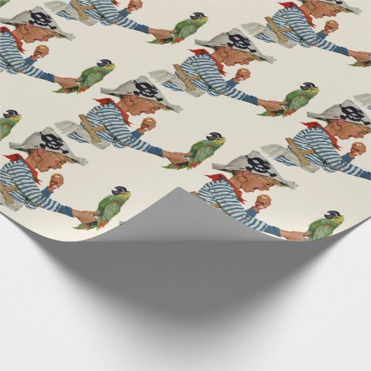  kind, jongen die pirate Parrot Bird speelt Cadeaupapier (Hoek)