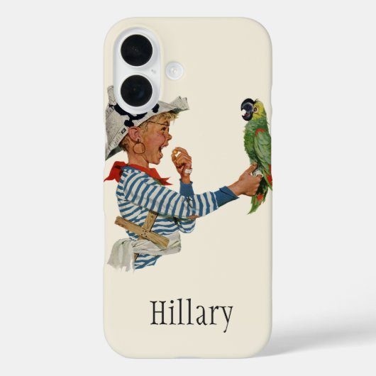 kind, jongen die pirate Parrot Bird speelt Case-Mate iPhone Case (Achterkant)