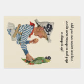 kind, jongen die pirate Parrot Bird speelt Inpakpapier Vel (Voorkant)