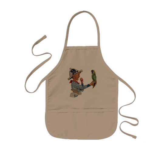  kind, jongen die pirate Parrot Bird speelt Kinder Schort (Voorkant)