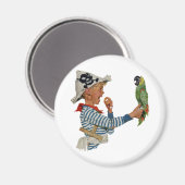 kind, jongen die pirate Parrot Bird speelt Magneet (Voorkant / Achterkant)