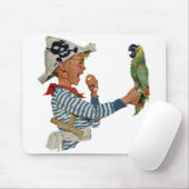  kind, jongen die pirate Parrot Bird speelt Muismat (Met muis)