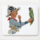  kind, jongen die pirate Parrot Bird speelt Muismat (Voorkant)