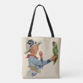  kind, jongen die pirate Parrot Bird speelt Tote Bag (Achterkant)