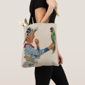  kind, jongen die pirate Parrot Bird speelt Tote Bag (Dichtbij)