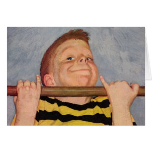  Kind, Jongen Doing Chin Ups, Uitoefening Sport