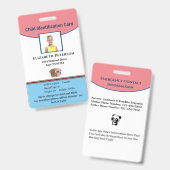 Kind jongen meisje ID Identificatie Personaliseren Badge (Voor- en achterkant)