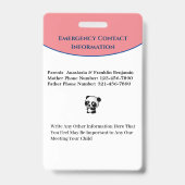 Kind jongen meisje ID Identificatie Personaliseren Badge (Achterkant)