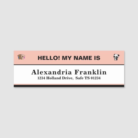 Kind Jongen Meisje Student ID Identificatie Badge (Voorkant)