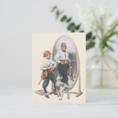 Kind, Jongen Pirate, Dog, Mirror, Buccaneer Briefkaart (Staand voorkant)