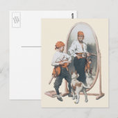 Kind, Jongen Pirate, Dog, Mirror, Buccaneer Briefkaart (Voorkant / Achterkant)