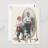  Kind, Jongen Pirate, Dog, Mirror, Buccaneer Briefkaart (Voorkant / Achterkant)