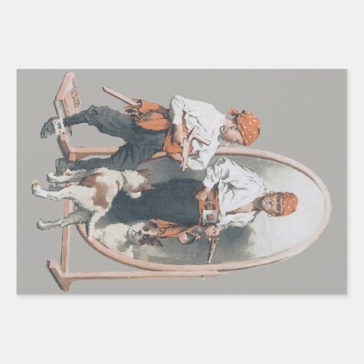  Kind, Jongen Pirate, Dog, Mirror, Buccaneer Inpakpapier Vel (Voorkant 2)