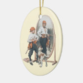  Kind, Jongen Pirate, Dog, Mirror, Buccaneer Keramisch Ornament (Links)