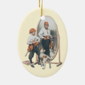  Kind, Jongen Pirate, Dog, Mirror, Buccaneer Keramisch Ornament (Achterkant)