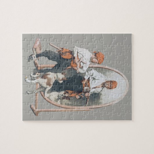  Kind, Jongen Pirate, Dog, Mirror, Buccaneer Legpuzzel (Horizontaal)