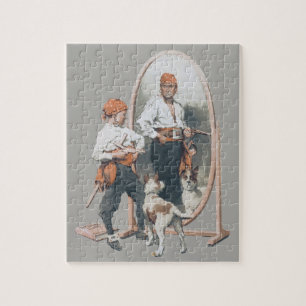 Kind, Jongen Pirate, Dog, Mirror, Buccaneer Legpuzzel