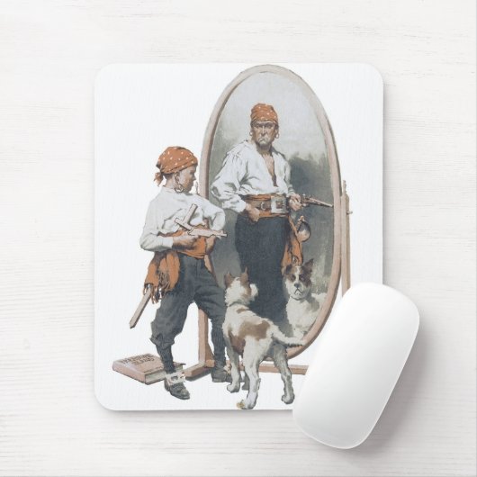  Kind, Jongen Pirate, Dog, Mirror, Buccaneer Muismat (Met muis)