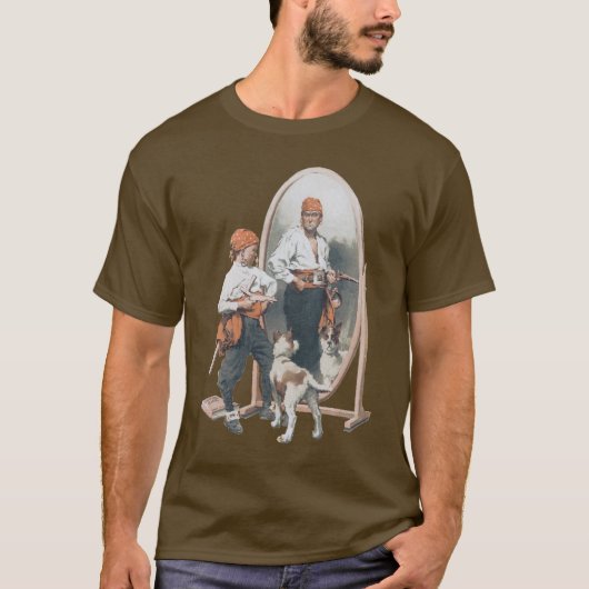  Kind, Jongen Pirate, Dog, Mirror, Buccaneer T-shirt (Voorkant)